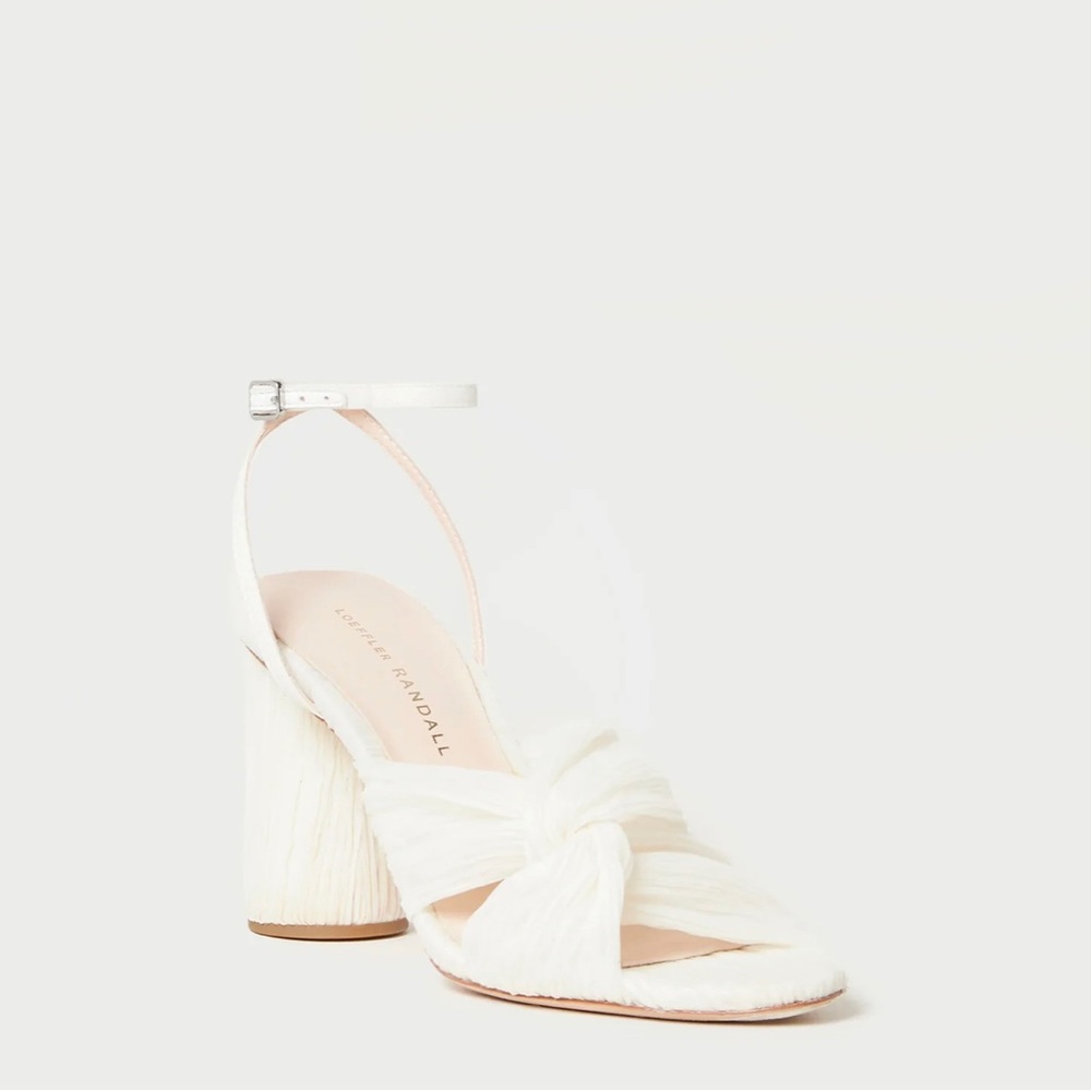 Loeffler Randall Reed High Heel Pleated Sandal Pearl 8